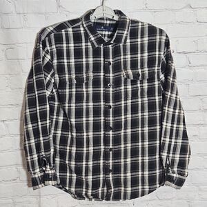 Rainforest Flannel Shirt Long Sleeve Men's XL Charcoal Heavy Cotton Button Up